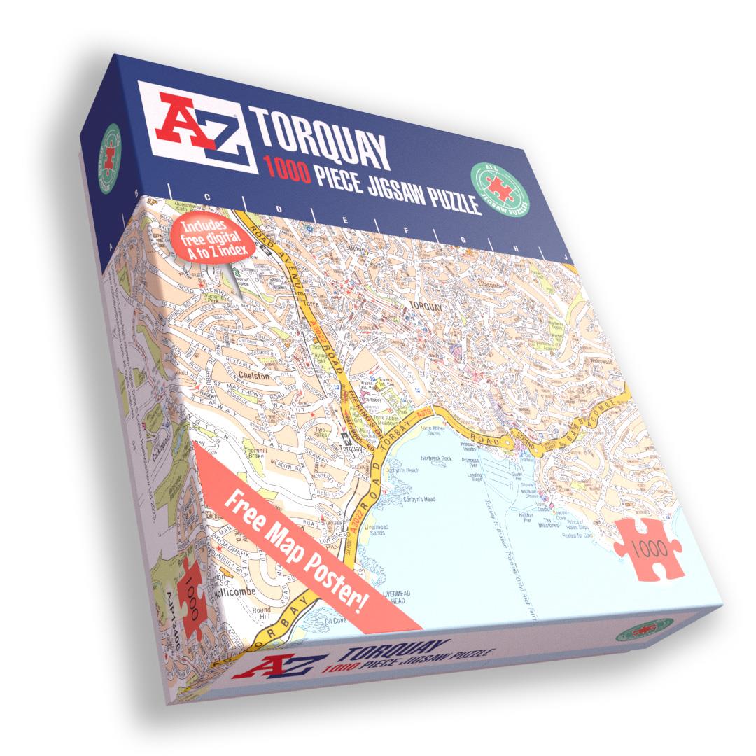 A to Z Map of Torquay 1000 Piece Jigsaw