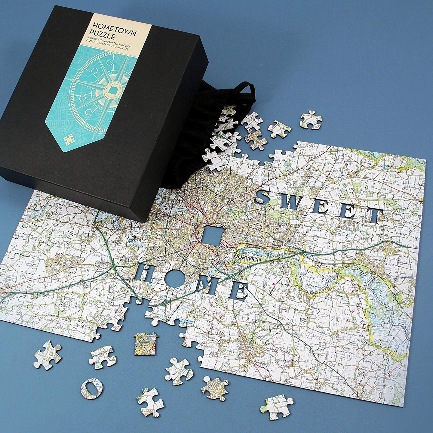 Personalised Wooden Hometown Jigsaw Puzzle GB