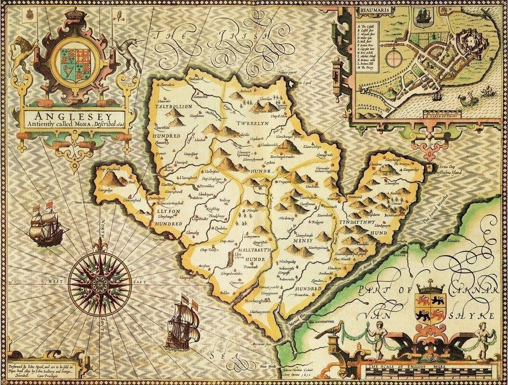 Anglesey Historical Map 1000 Piece Jigsaw Puzzle (1610) - All Jigsaw Puzzles