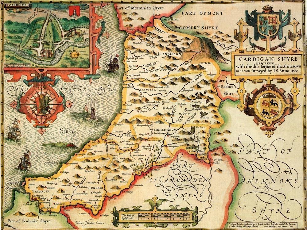 Cardiganshire Historical Map 1000 Piece Jigsaw Puzzle (1610) - All Jigsaw Puzzles