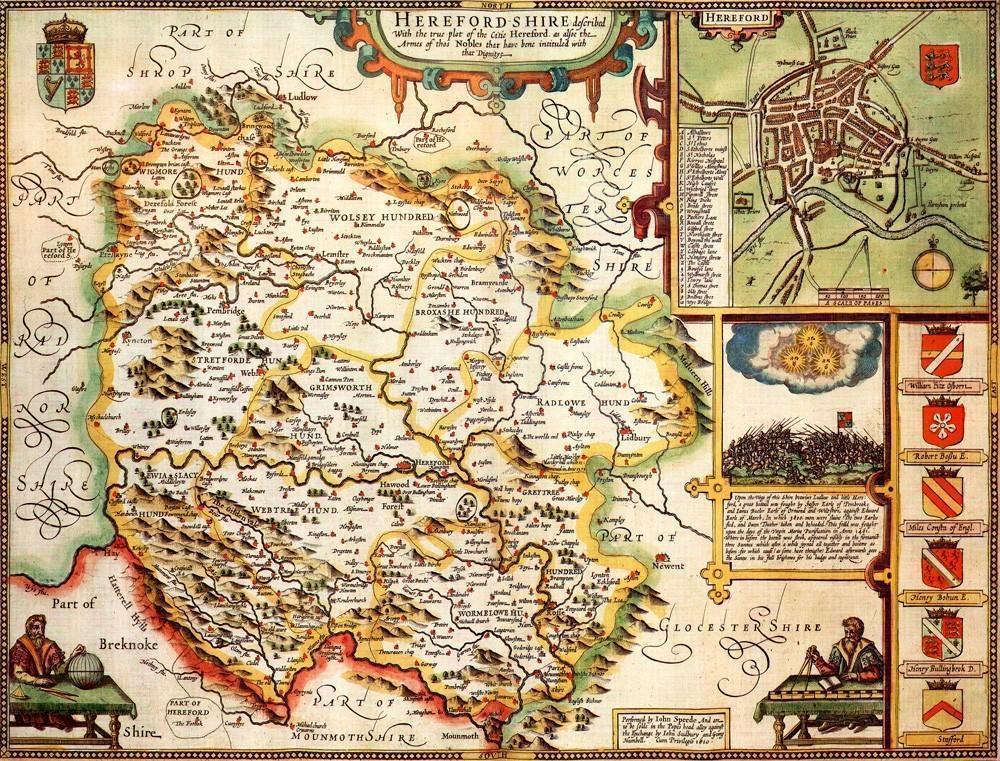 Herefordshire Historical Map 1000 Piece Jigsaw Puzzle (1610) - All Jigsaw Puzzles