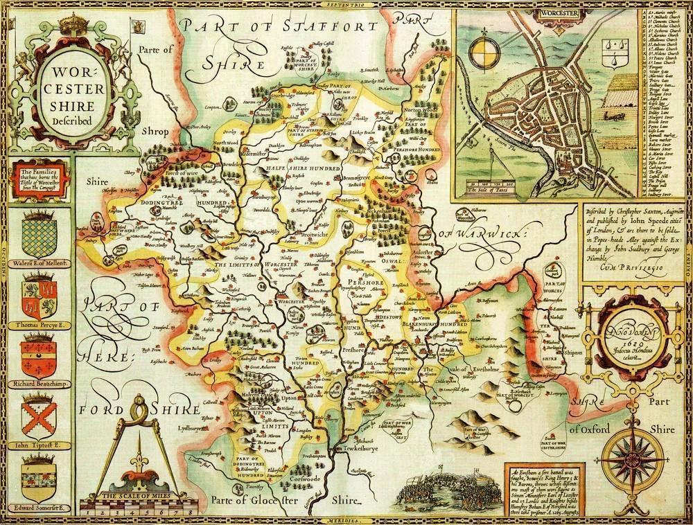 Worcestershire Historical Map 1000 Piece Jigsaw Puzzle (1610) - All Jigsaw Puzzles UK
- 1