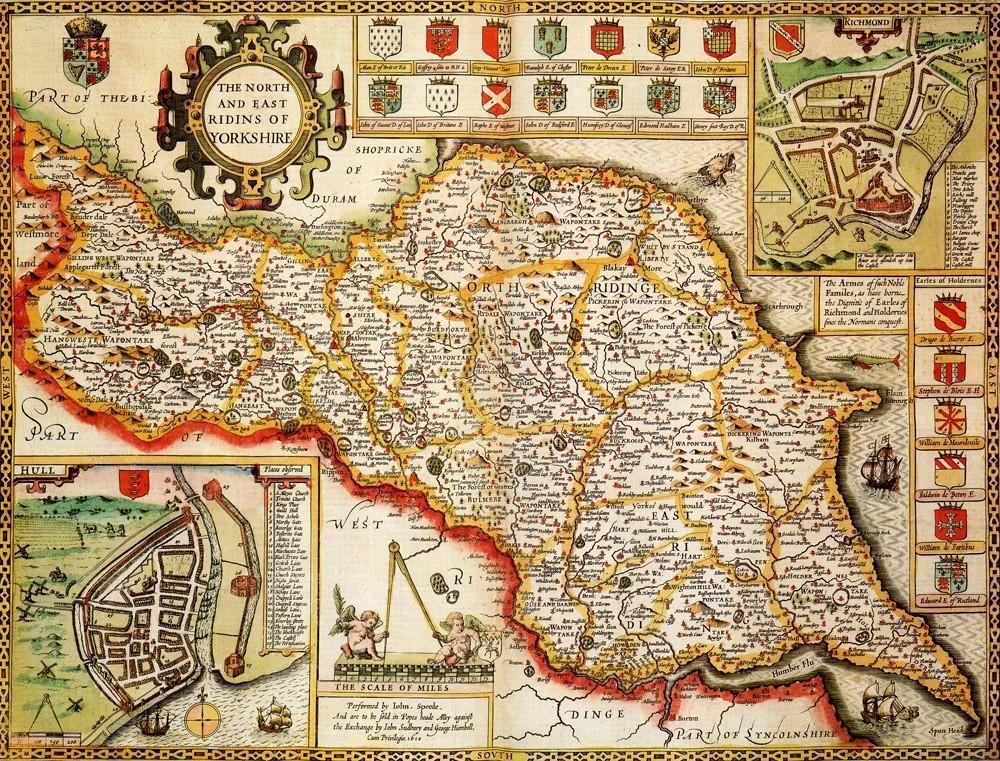 Yorkshire North & East Riding Historical Map 1000 Piece Jigsaw Puzzle (1610) - All Jigsaw Puzzles UK
- 1