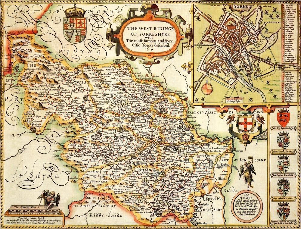 Yorkshire West Riding Historical Map 1000 Piece Jigsaw Puzzle (1610) - All Jigsaw Puzzles UK
- 1