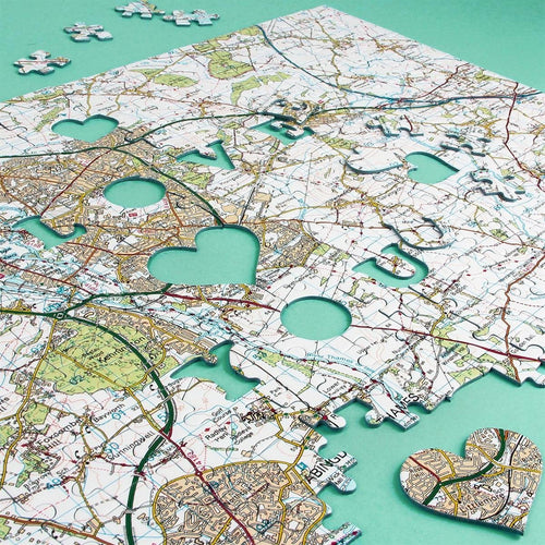 Map Gift - We First Met Here - Personalised Map Jigsaw Puzzle