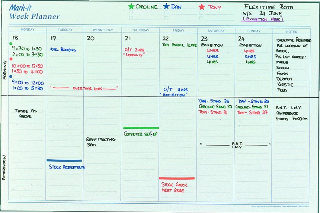 Planners - Weekly Laminated Wall Planner