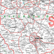 Wall Maps - Birmingham & West Midlands Postcode Map - Sector Map 13
