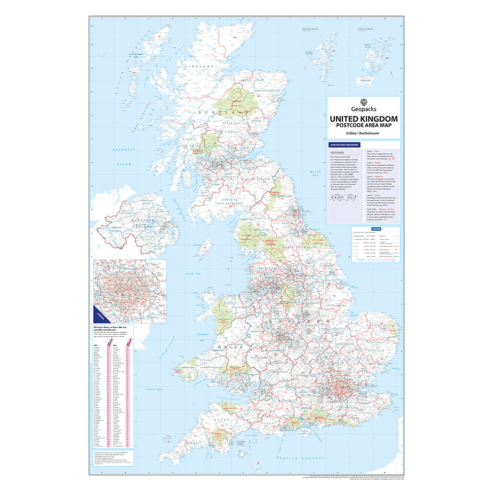 Supersize GB Postcode Area Wall Map – Map Marketing