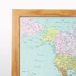 World Wall Map - showing Political Detail complete with Flags