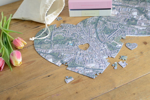 UK Hometown Heart-Shaped Map Jigsaw Puzzle