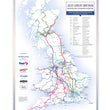 UK Rail Operators Map 61st Edition - Laminated Railway Wall Map