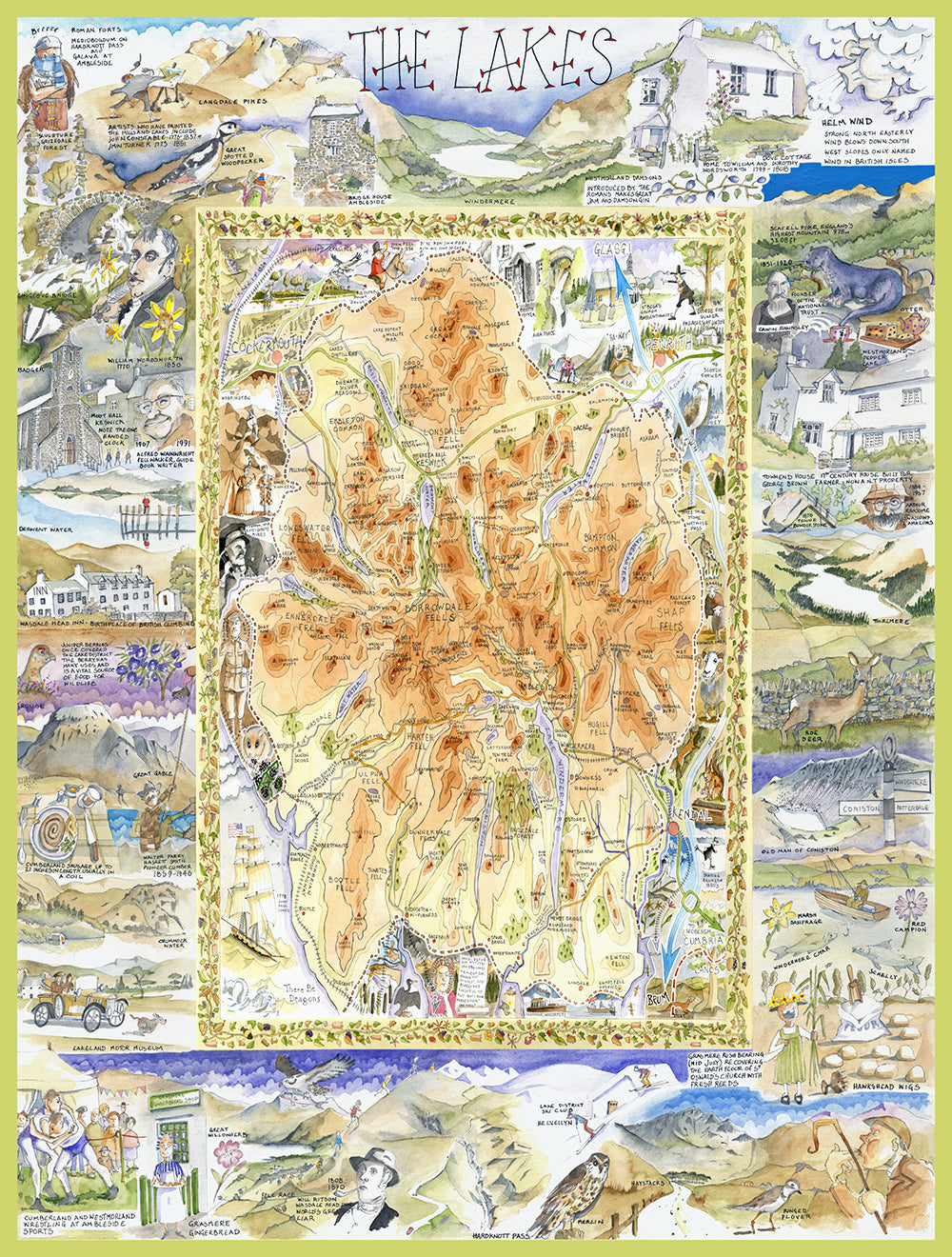 Tim Bulmer 1000 Piece Map Of Wales Jigsaw Puzzle - Funny & Detailed Artwork, 66 X 50cm