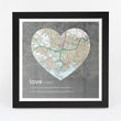 Wall Art - Personalised Framed Dictionary Definition Map - Love