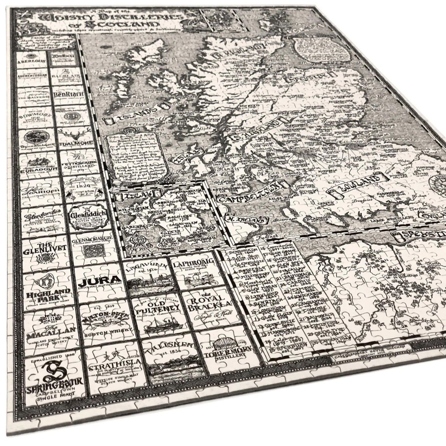 Scotland Whisky Map Jigsaw Puzzle - 1000 pieces