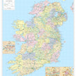 Ireland Political Map - Irish Wall Map with Roads and County Borders