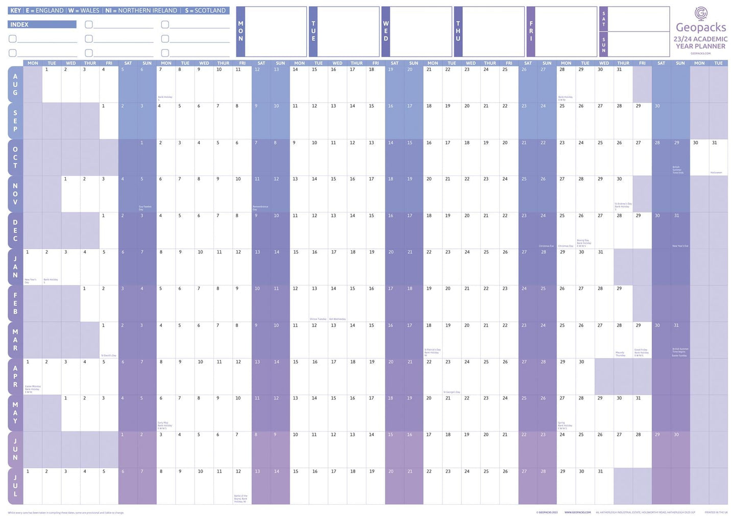 2023 2024 Academic Year Planner