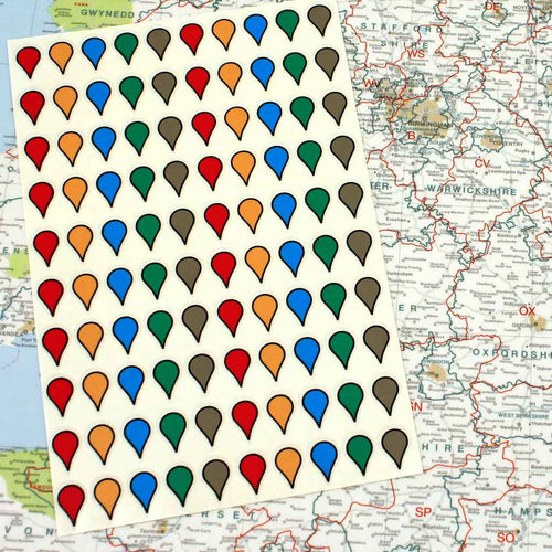 Map Stickers for Wall Maps