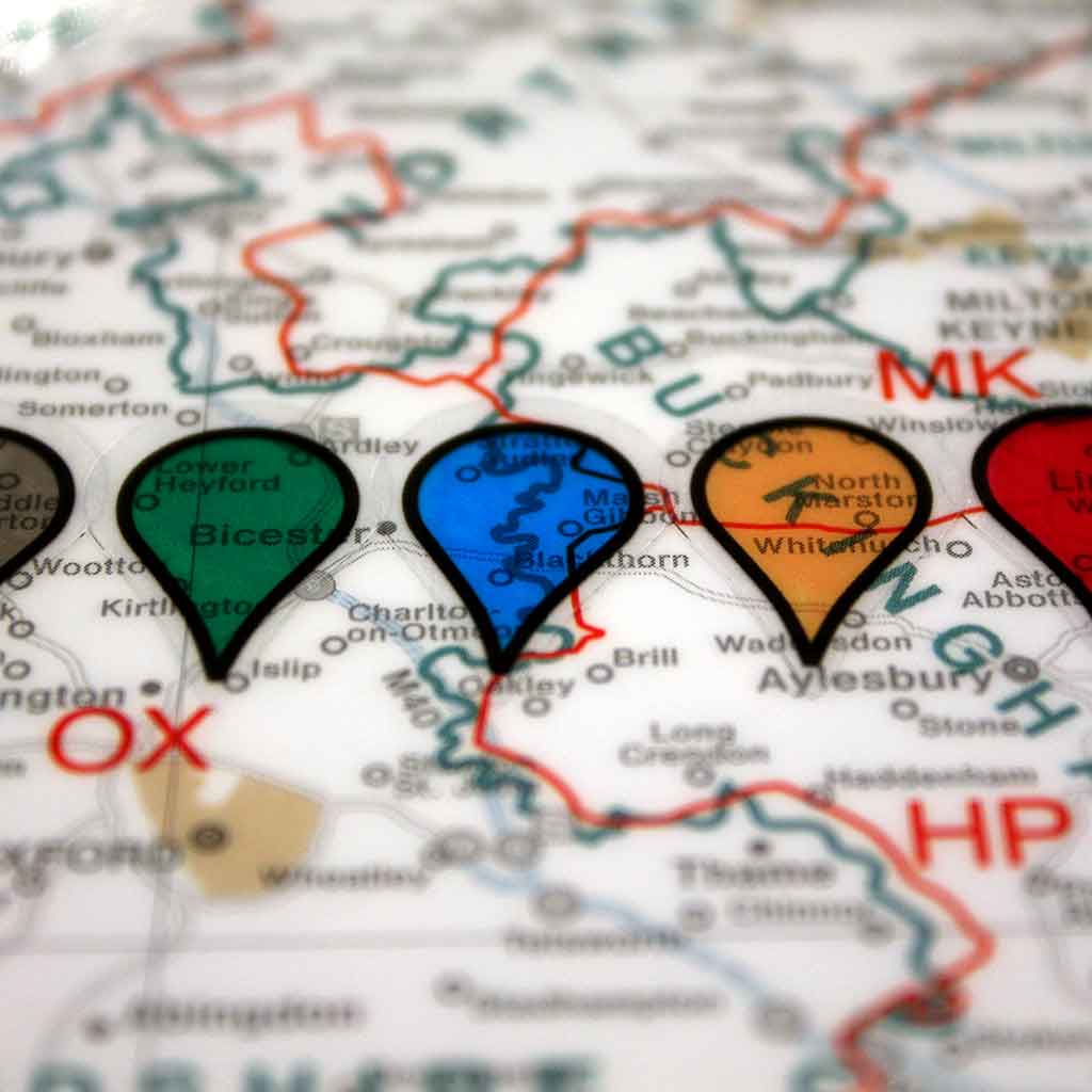 Qld Postcode Map Sticker Map Stickers - 100 multi-coloured Map Stickers for use on Wall Maps ...