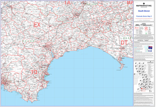 South Devon Postcode Map - Sector Map 3