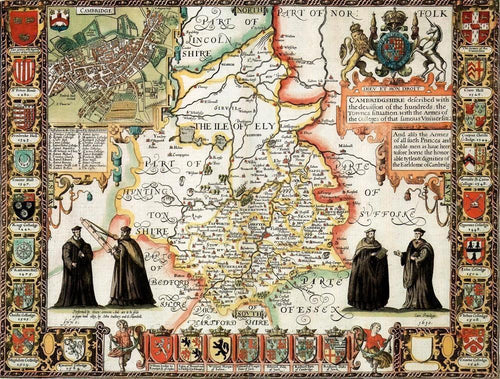Cambridgeshire Historical Map 1000 Piece Jigsaw Puzzle (1610) - All Jigsaw Puzzles