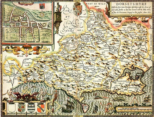 Dorset Historical Map 1000 Piece Jigsaw Puzzle (1610) - All Jigsaw Puzzles