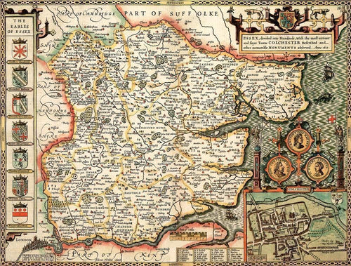 Essex Historical Map 1000 Piece Jigsaw Puzzle (1610) - All Jigsaw Puzzles