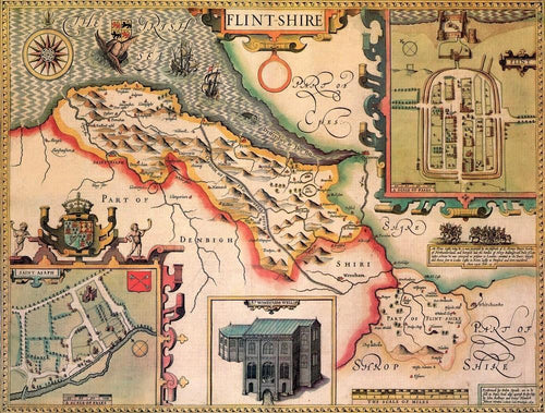 Jigsaw Puzzle - Flintshire Historical Map 1000 Piece Jigsaw Puzzle (1610)