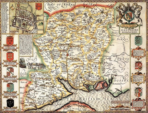 Hampshire Historical Map 1000 Piece Jigsaw Puzzle (1610) - All Jigsaw Puzzles