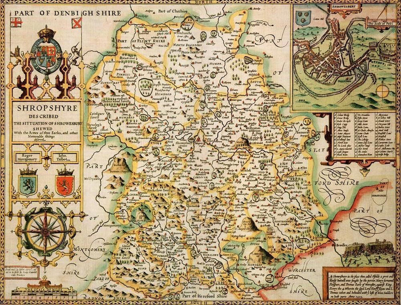 入荷now 買えない Shropshire Historical Map 1000 Piece Jigsaw Puzzle (1610 ジグソーパズル