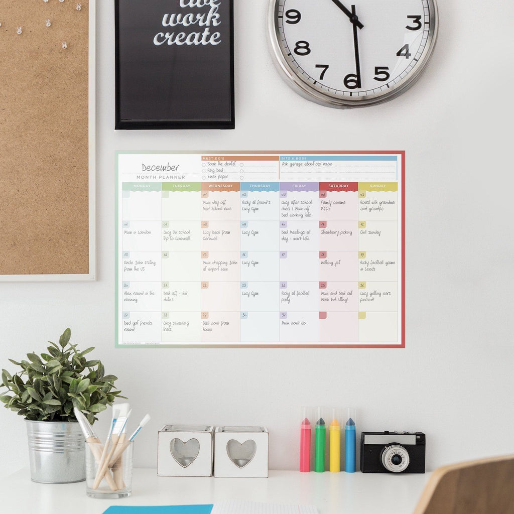 Month wall planner map marketing