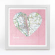 Wall Art - Joined Map Heart – Personalised Dictionary Definition Map Art - Love