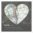 Wall Art - Joined Map Heart – Personalised Dictionary Definition Map Art - Love