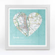 Wall Art - Joined Map Heart – Personalised Dictionary Definition Map Art - Love