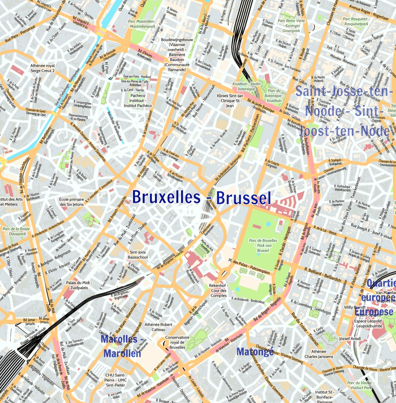 Brussels City Map Printable brussels-city-map-printable