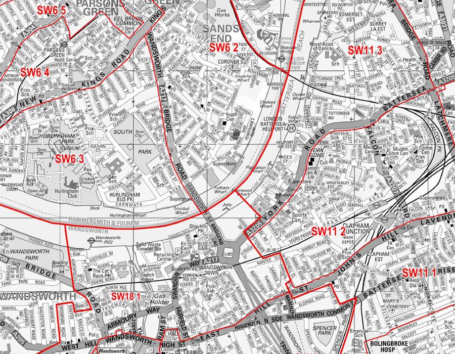 Sm7 Postcode Central London Postcode Wall Map - Sector Map 37 – Map Marketing