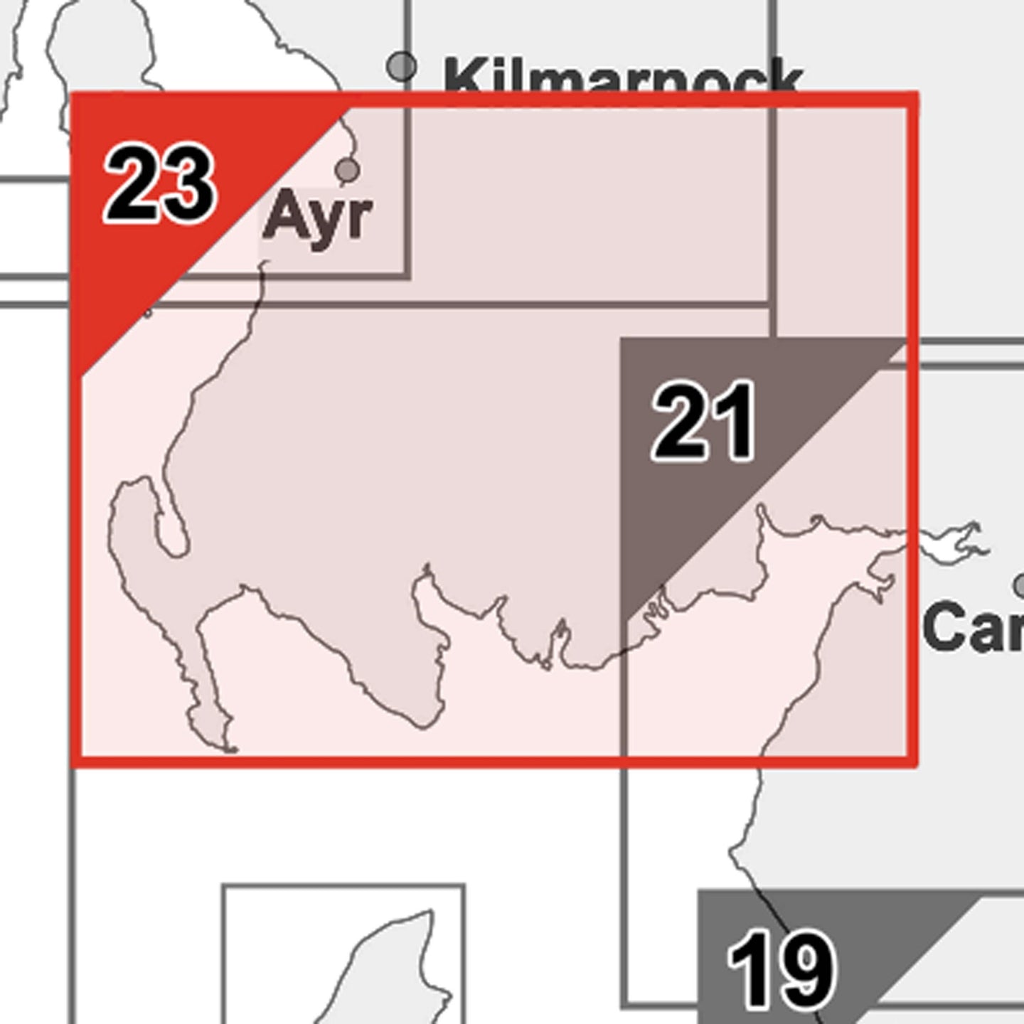 Dumfries and South Ayrshire Postcode Wall Map - Sector Map 23 – Map ...