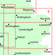 Wall Maps - East Midlands And East Anglia Including London Regional Road Map - Wall Map 5