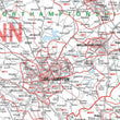 Wall Maps - East Midlands Postcode Wall Map - Sector Map 14