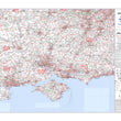 Wall Maps - Hampshire, Isle Of Wight And East Dorset Postcode Wall Map - Sector Map 4