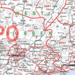 Wall Maps - Hampshire, Isle Of Wight And East Dorset Postcode Wall Map - Sector Map 4