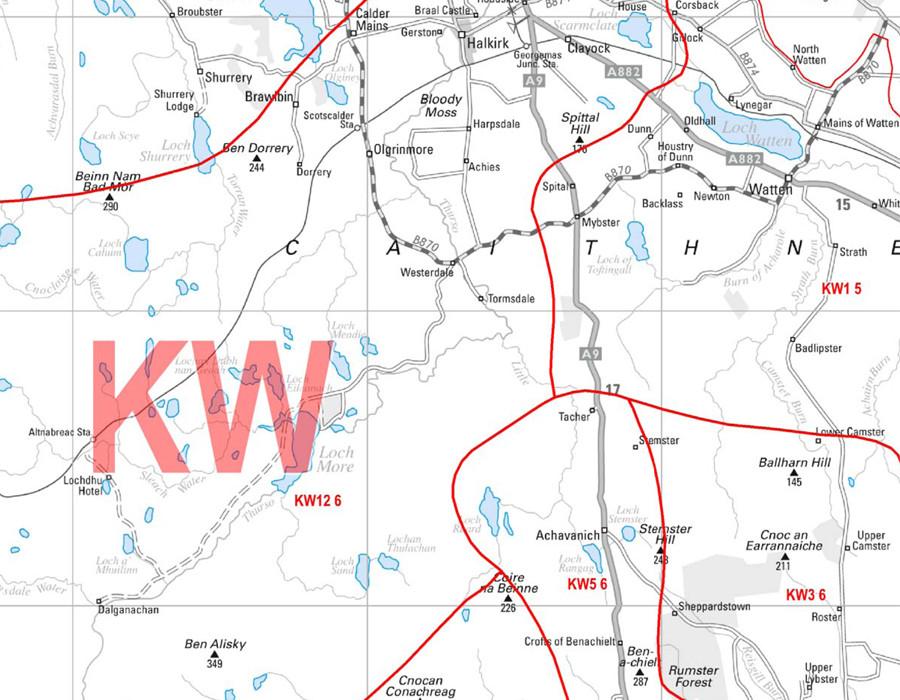 John O'Groats, Shetlands and Orkneys Postcode Wall Map - Sector Map 35 ...