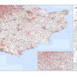 Wall Maps - Kent And East Sussex Postcode Wall Map - Sector Map 5
