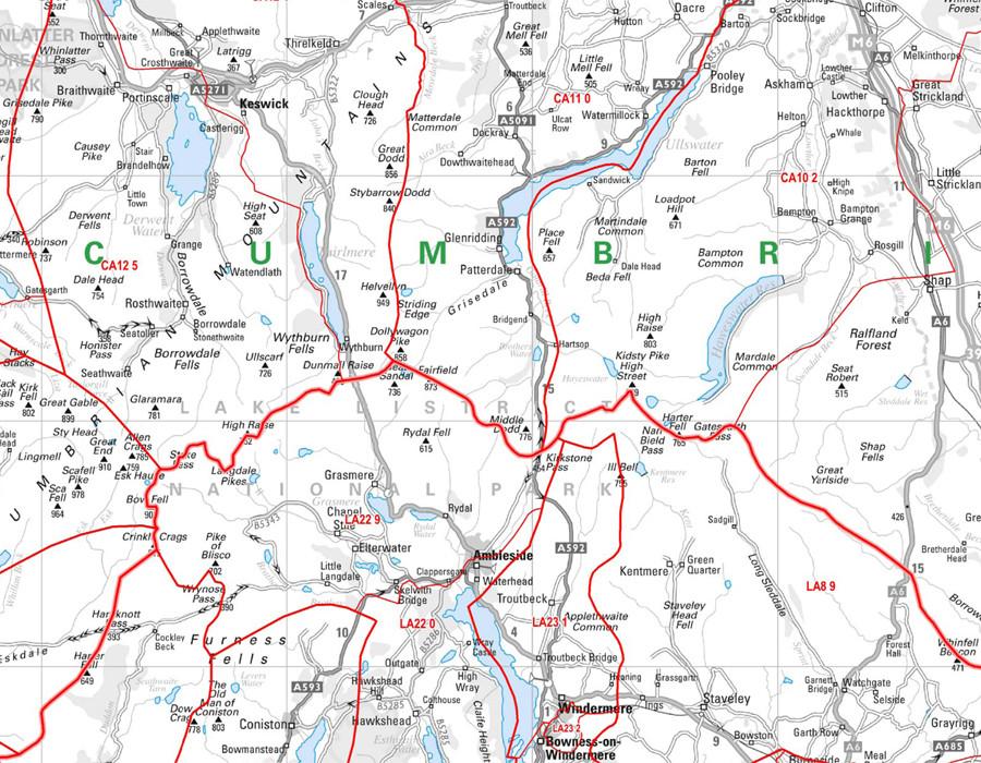 North Cumbria Postcode Wall Map - Sector Map 21 – Map Marketing