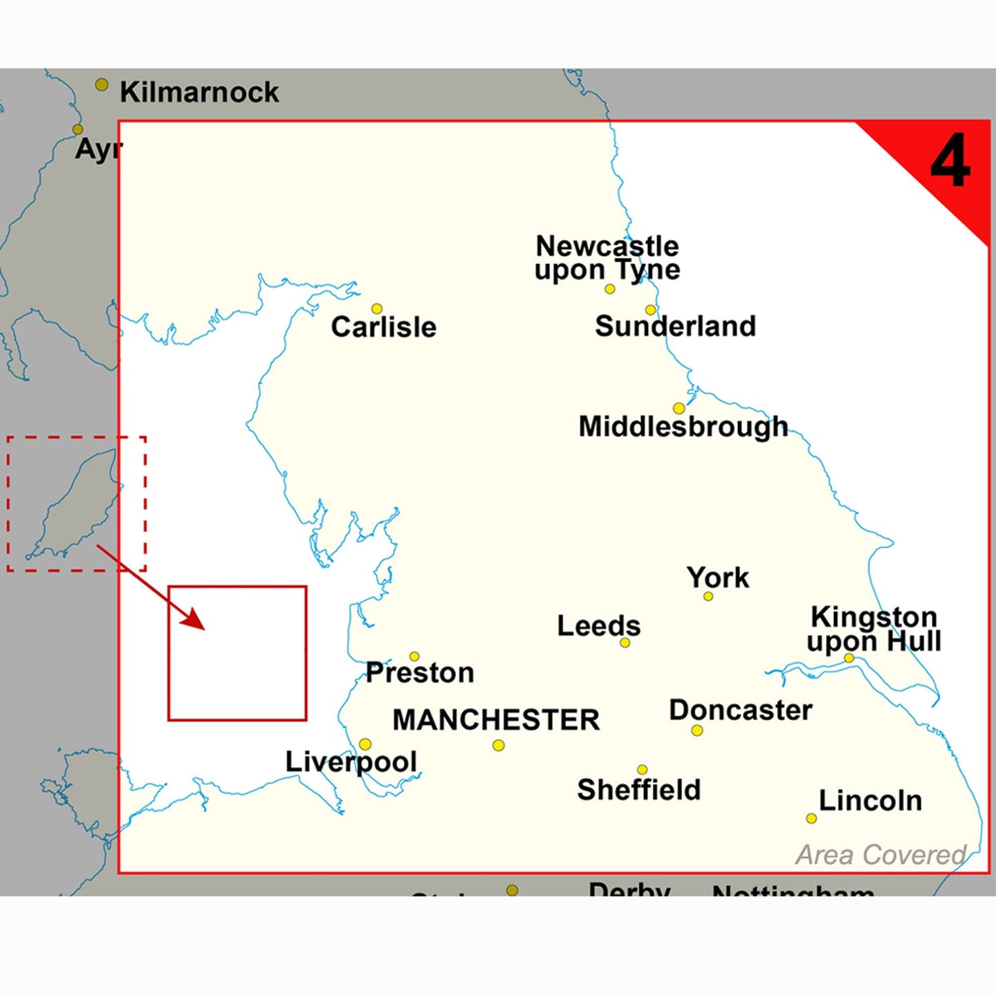 Northern England Newcastle, Leeds, Manchester & Liverpool Postcode Map ...