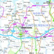 Wall Maps - Northern England Regional Road Map - Wall Map 4