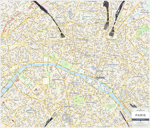 Wall Maps - Paris City Map - Laminated Wall Map