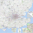 Wall Maps - South East England Including London Regional Road Map -  Wall Map 8