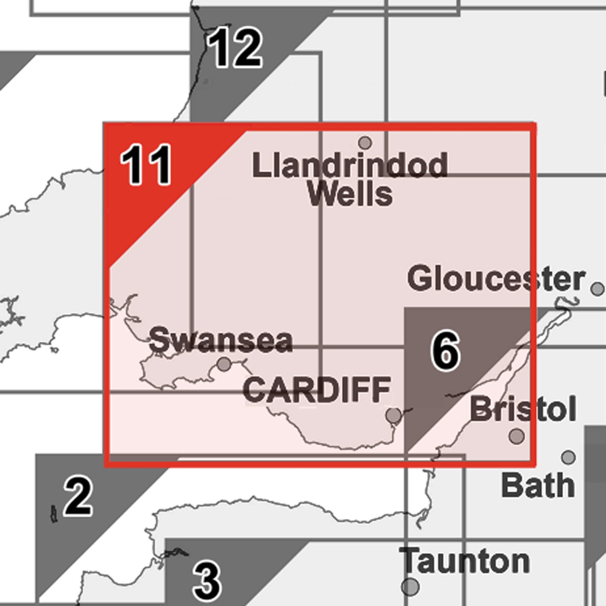 South Wales (Cardiff) Postcode Wall Map - Sector Map 11 – Map Marketing