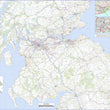 Wall Maps - Southern Scotland And Northumberland Regional Road Map - Wall Map 3