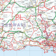 Wall Maps - Southwest England And South Wales (Cardiff And Bristol) Postcode Wall Map - District Map 1